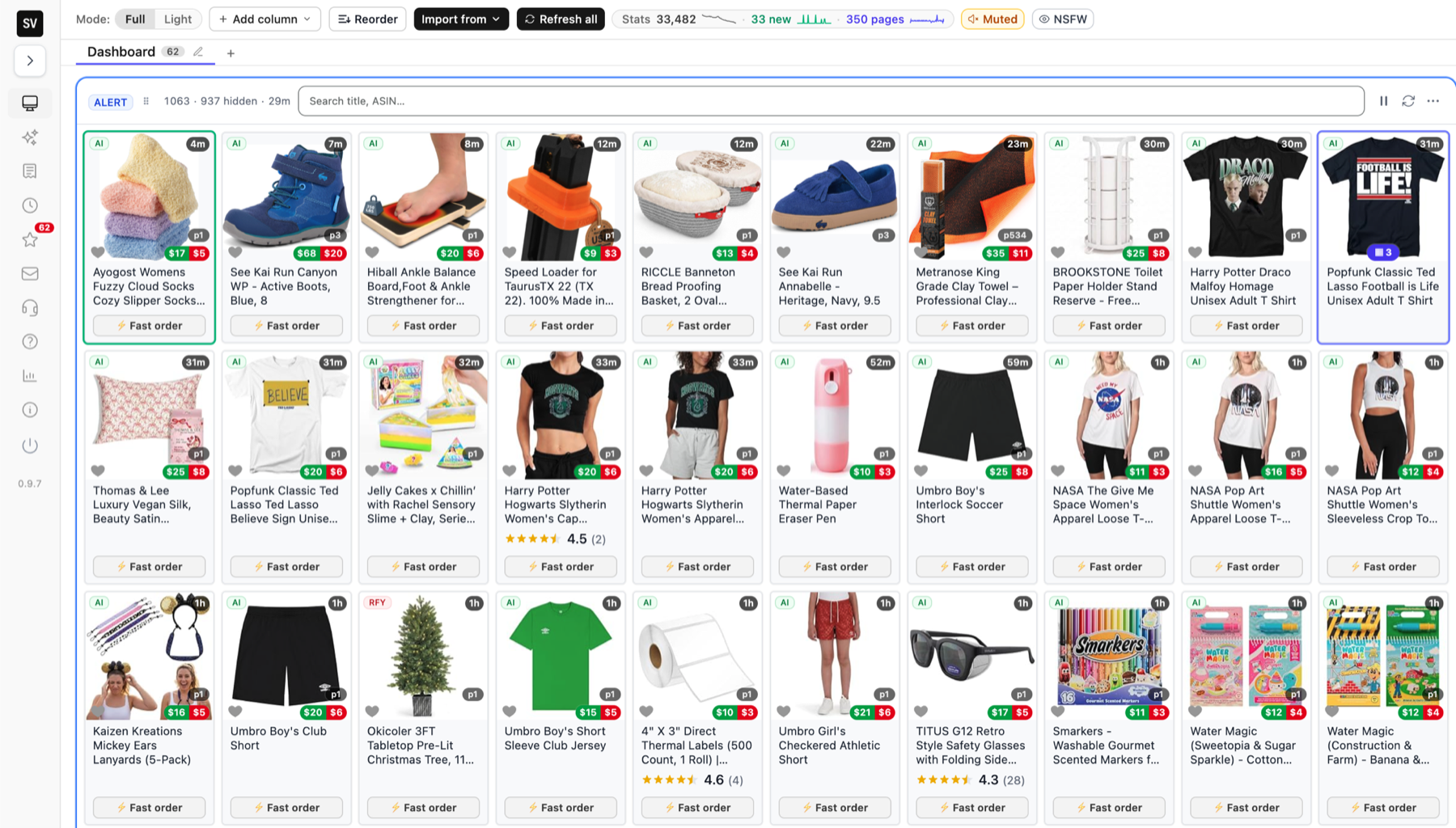 Full mode: the SmartViner dashboard with side-by-side queue columns, fast order on every card